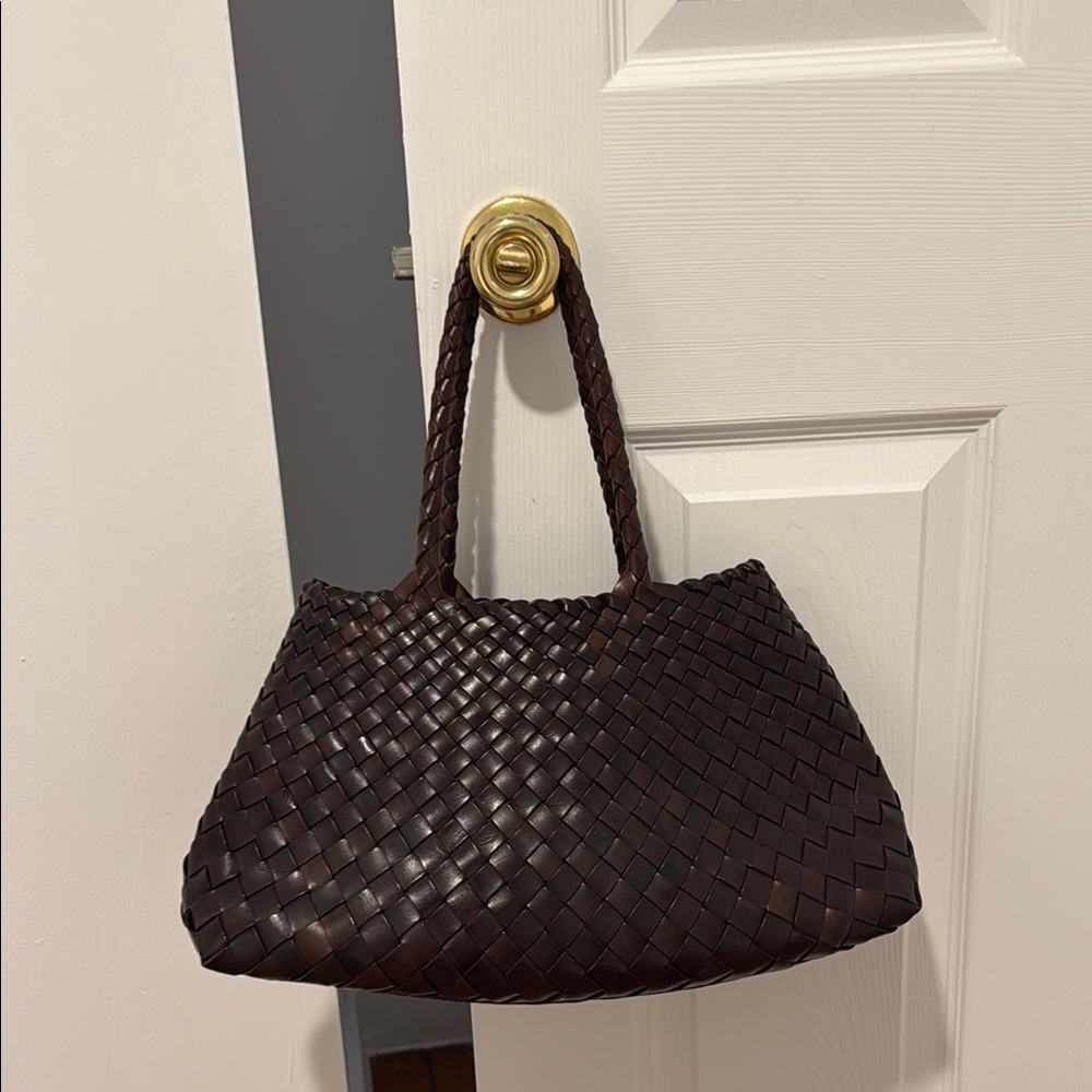 Dragon Diffusion Brown Santa Croce Woven Shoulder Bag